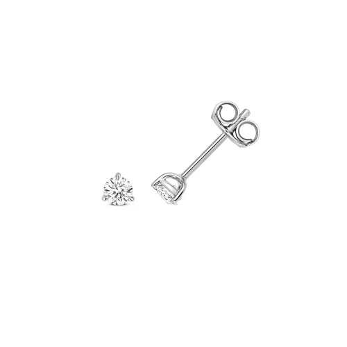 Diamond 3 Claw Earring Studs 0.25ct. 18ct White Gold